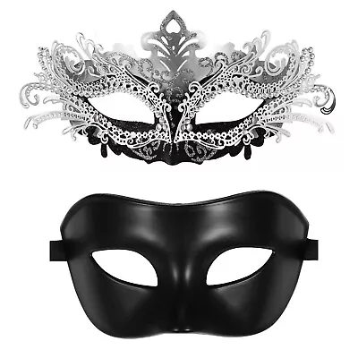 2Pcs Couples Black Sexy Masquerade Masks Men Women Venetian Mardi Gras Eye Masks • $15.99