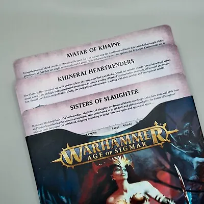 Daughters Of Khaine Warscroll Cards OOP Warhammer Age Of Sigmar 1st Edition • £5