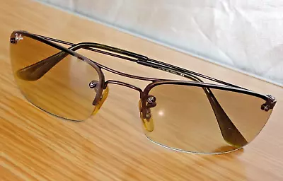 Ray-Ban RB 3156 Top Square 60-16 Metallic Plum(Rare Color) Grad.Brown L.-Nr.Mint • $42.50