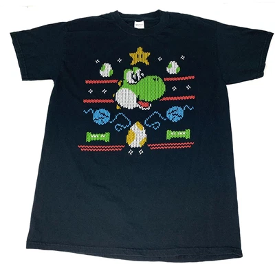 $32.97 • Buy Yoshi Christmas Sweater Style Graphic T Shirt Multi Color Medium Nintendo