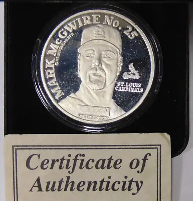 Mark McGwire 70 Home Runs 1998 Proof 1 Oz .999 Fine Silver Medallion Box And COA • $61