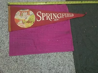 Vintage Springfield Il Pennant Abe Lincoln's Home Tomb Berry Store New Salem   • $14.69