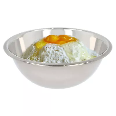 £6.99 • Buy Deep Mixing Bowl Stainless Steel Cook Baking Flat Base Small Medium Large Salad