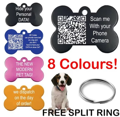 £2.49 • Buy Dog Tag Personalised Engraved ID Pet Tags Cat Identification Collar Name Tag