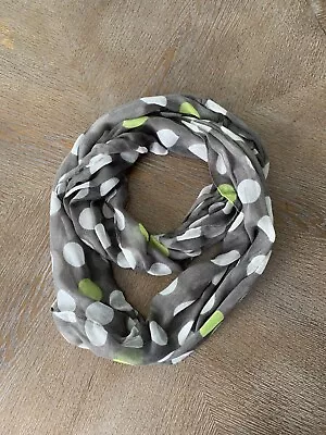 Claire Infinity Scarf Polka Dots Gray/white/mint 20”X 68” • $15