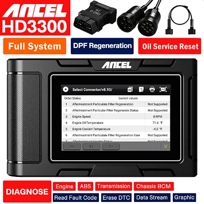 Ancel HD3300 DPF Regen Heavy Duty Truck Scanner OBD2 Diagnostic Tool Full System • $374.99