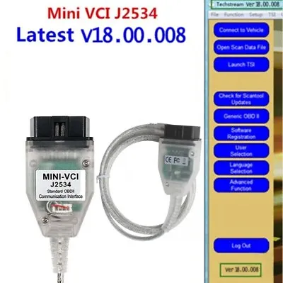 2024 MINI VCI TIS Techstream V18.00.008 TIS J2534 For Toyota Inspection Cable US • $23.25