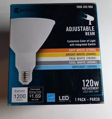 Eco-Smart 120W PAR38 LED Motion Sensor Flood Light Bulb - Bright White • $13.99