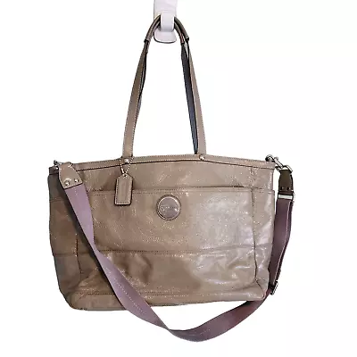 Coach Patent Leather Signature C Stitch Large Tote Crossbody Diaper Bag • $65