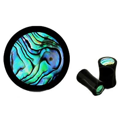 Abalone Inlay Organic Horn Saddle Plug Ear Stretcher Expander Flesh Tunnel • £3.99