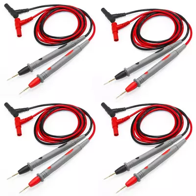4x Digital Multimeter Test Lead Silicone CAT.II Needle Probe Wire Cable 110V 10A • $14.99