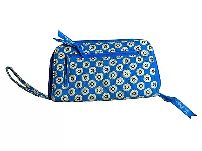 Vera Bradley RIVIERA BLUE Zip Around Georgia￼ Wallet 5X8 Wristlet • $9.99