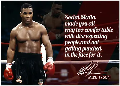 Wall Poster Mike Tyson Motivational Quote Inspirational Boxing Sports Decoration • $16.61