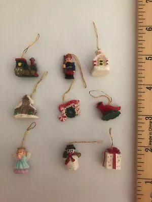 9 Vintage Tiny Miniature Resin Christmas Ornaments Or Mini Package Ties • $4