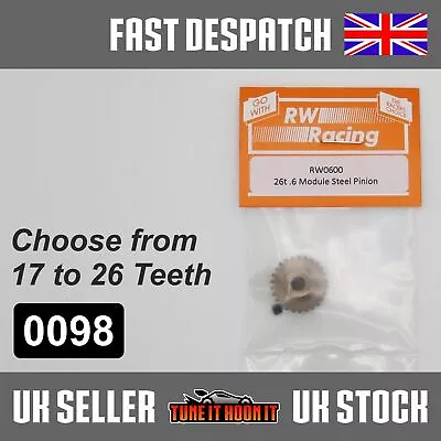 £5.95 • Buy RW RACING RW0600 PINIONS - 17 TO 26 TEETH 3.175mm BORE MOD 0.6 STRADA HSP REDCAT