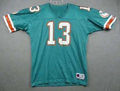 DAN MARINO Miami Dolphins Jersey 48 XL Football Champion Vintage Made In The USA • $54.86