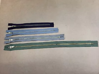 Lot Of 4 Brass Zippers Military? Colors • $7.50