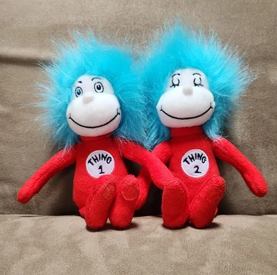 $8.99 • Buy Dr Seuss Thing 1 & Thing 2 Plush Stuffed Toys From Cat In The Hat 6