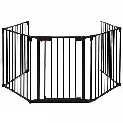 5 Panel Fireplace Fence Baby Pet Safety Gate Playpen Adjustable Room Divider • £69.95