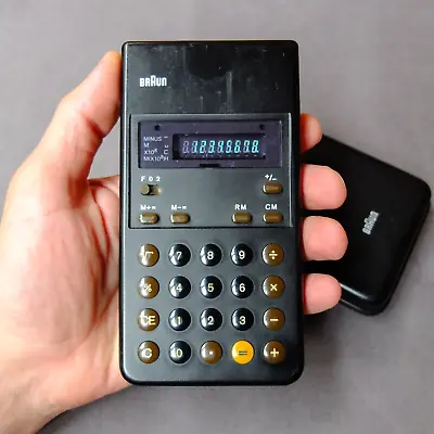 £53.21 • Buy Vintage Calculator BRAUN ET23, Dieter Rams, 1977s, Working, Case, Original