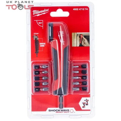 £20.79 • Buy Milwaukee Right Angle Attachment 11 Piece Shockwave Impact Duty 4932471274