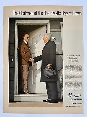 1964 Mutual Of Omaha Bryant Brown Shaking Hands In Doorway Vintage Print Ad-CRC2 • $9.44