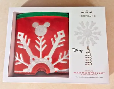 Hallmark Disney Mickey Mouse Miniature Tree Topper And Christmas Skirt Boxed • $37.95