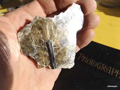 Tourmaline Crystal  In Muscovite. Tamminen Quarry  Greenwood Maine. • $18