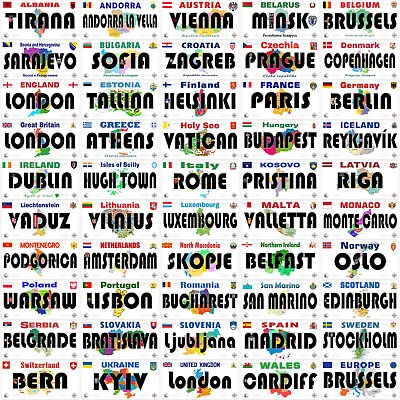 Europe Countries And Capital City Novelty Car License Plate • $17.89