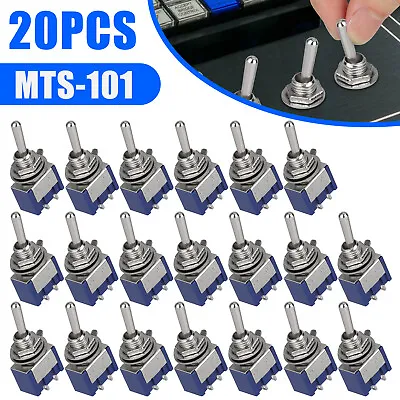 20Pcs MTS-101 2 Position Toggle Switch Kit 2 Pin SPST ON-OFF 6A 125VAC US Stock • $10.48