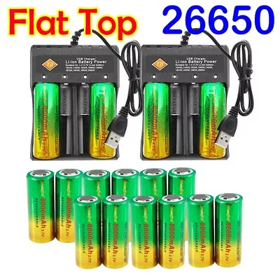 3.7V 8000mah 26650 Rechargeable   Batteries 4Slot Battery Charger For Torch • £10.04