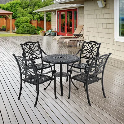 Cast Iron Patio Table And Chairs Bistro Dining Set Outdoor Garden Patio Desk NEW • £139.95