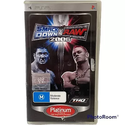 PSP WWE SmacK Down VS Raw 2006 Game Sony PlayStation Platinum Reg 4 • $16.19