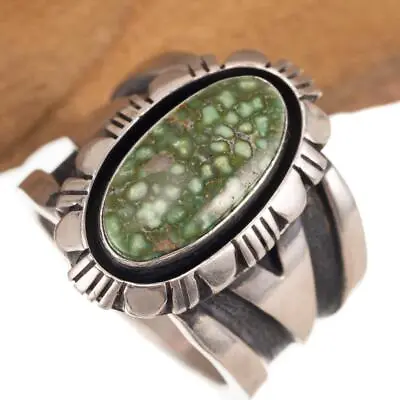 MENS Turquoise Ring SONORANG GOLD 11 HEAVY COOPER WILLIE Sterling Silver Navajo • $488.87