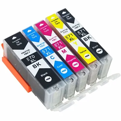 Canon Ink Cartridges For Pixma CLI571 PGI570 MG5750 MG5752 MG5751 MG6852 Lot • £5.65