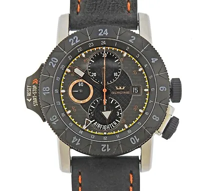 NOS Glycine Airman Airfighter Automatic GMT Chronograph Watch 3921.19.LB96OB • $2200