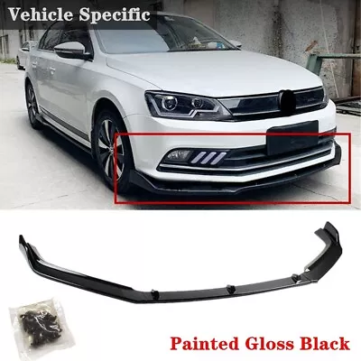 $49.50 • Buy Fit For Vw Jetta Mk6 15-18 Front Lip Splitter Chin Spoiler Body Kit Glossy Black