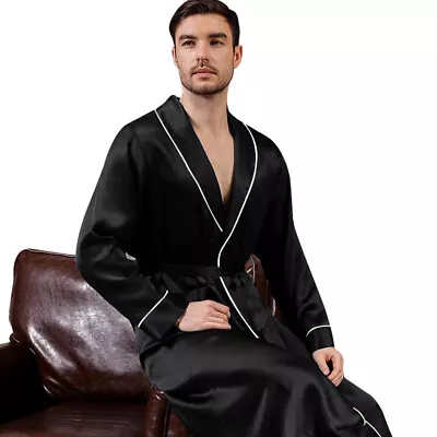 Mens Silk Satin Super Soft Robe  - 5 DAY  DELIVERY   USA -Seller -FAST SHIP !!!! • $19.50