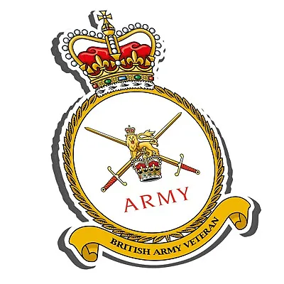 British Army Veteran Sticker - Traditional Logo Crest - Crossed Swords • £2.49