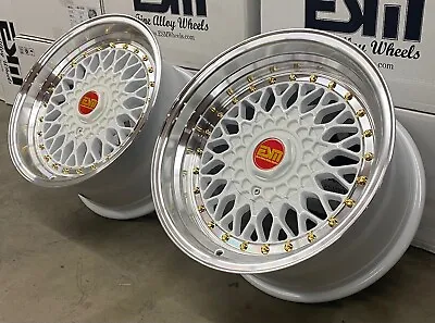 16x8 16x9 White 4x100 5x100 ESM-02R Wheels Rims BMW E30 84-91 3 Series E21 2002  • $736