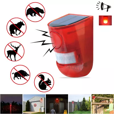 6 LED Solar Power Warning Light 129DB Strobe Alarm Light Motion Sensor Detector • $12.87