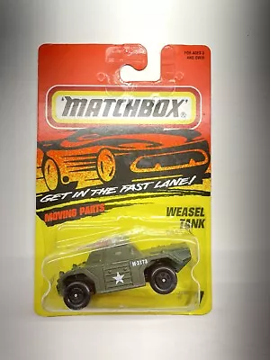 Vintage 1995 Matchbox #77 Action System-Military WEASEL TANK Olive Green Black • $3.99