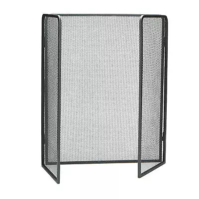 3-Panel Folding Metal Mesh Chimney Fire Place Decorative Screen Cover Black • $26.55