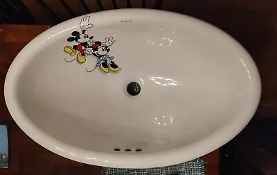 Vintage Kohler Disney Mickey & Minnie Mouse Porcelain Bathroom Sink • $150