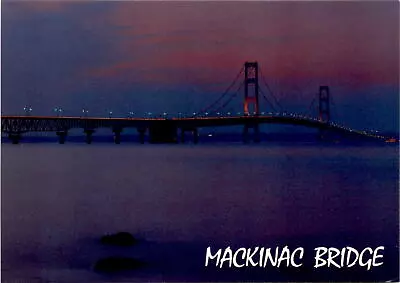 Vintage Mackinac Bridge Postcard - Beautiful Twilight • $6.30