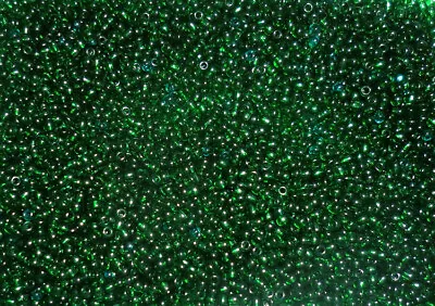 Loose Antique Vintage Czech Glass Seed Beads Clear Forest Green 11/0 • $5
