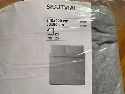 Ikea Spjutvial King Size Duvet Cover And 2 Pillow Set 240x220cm • £30