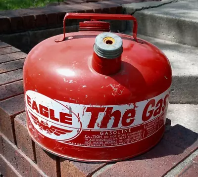 Vintage- Eagle The Gasser 2.5 Gallon Metal Gas Can  Made In USA M-2 1/2 • $24