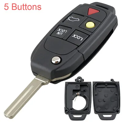 Fit For VOLVO S60 S80 V70 XC90 5 Buttons Flip Remote Key Case Replacement Shell • $8.81