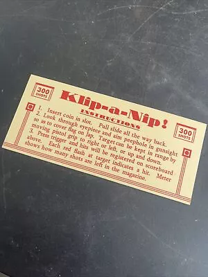 1940’s Mutoscope Skyfighter / Klip A Nip Arcade Instruction Card • $15